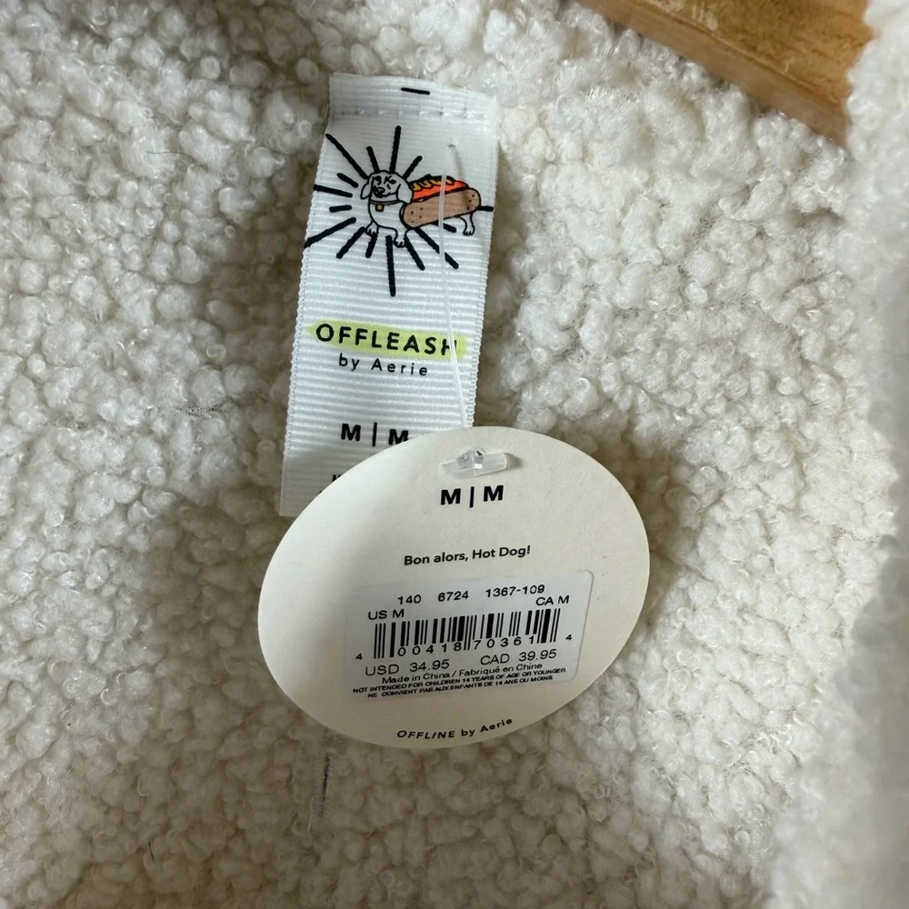 Aerie Offleash Cream Sherpa Jacket